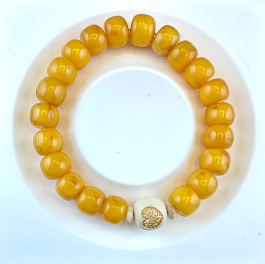 Jailyn Natural Honey Amber [天然蜜蜡琥珀] Beaded Bracelet