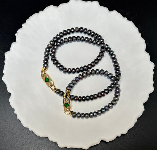 Naria Natural Pearl Beaded Necklace + Bracelet Set
