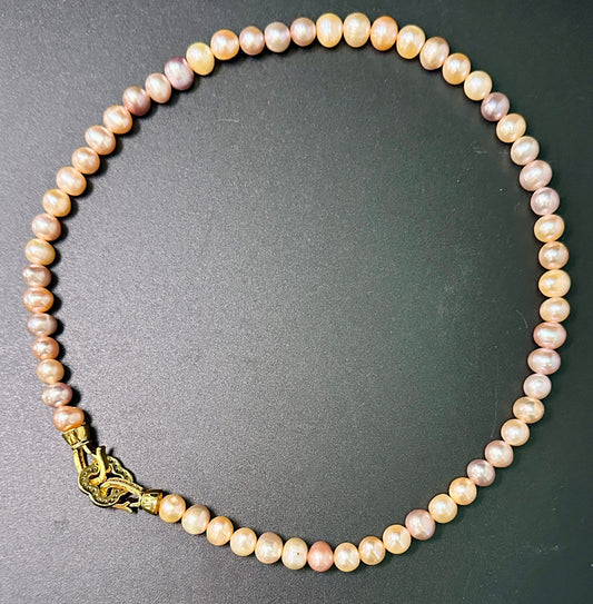 Nayla Natural Pearl Beaded Necklace - Multi Treasure