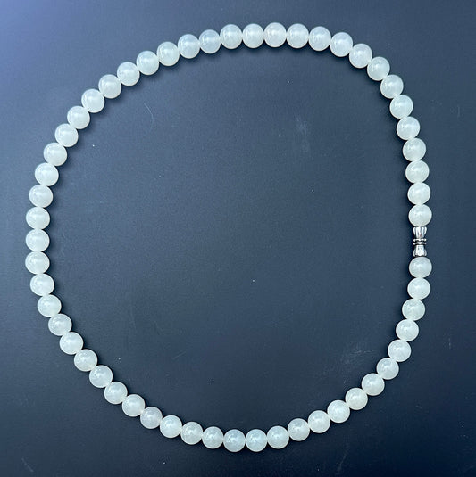 Tiara White Hetian Jade [和田玉] Beaded Necklace